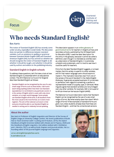 CIEP focus paper: Who needs Standard English?