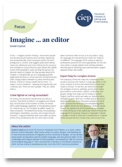 CIEP focus paper: Imagine an editor