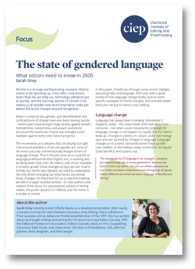 CIEP focus paper: The state of gendered language