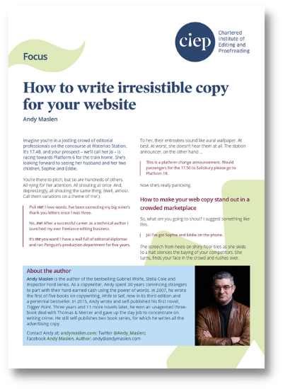 CIEP focus paper: How to write irresistible copy for your website