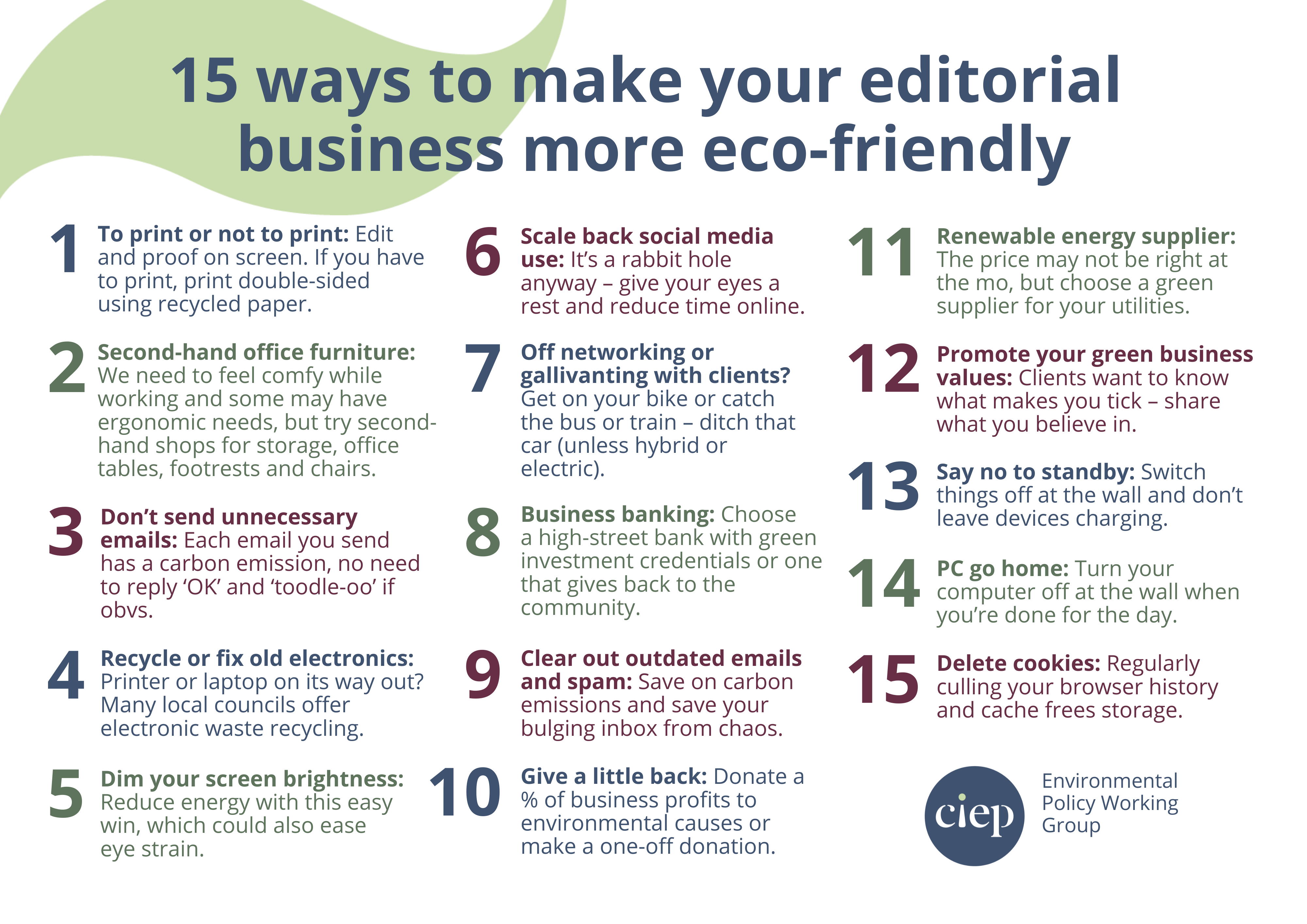 15 ways to make your editorial business more eco-friendly